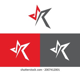 Initial Star Monogram Logo SR