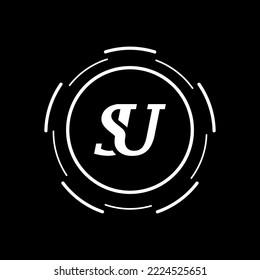 Initial SU Letter Logo Design.letter su creative logo design vector