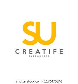 Initial SU logo concepts template vector