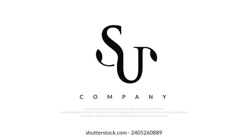 Initial SU Logo Design Vector 