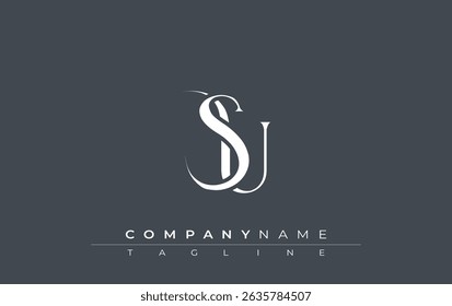 Vetor inicial de design de logotipo SU. Elegante Monograma Logo Design com elementos decorativos e tipografia