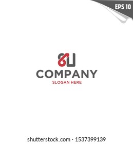 Initial SU Logo monogram design template. Simple elegant shape style modern logo.