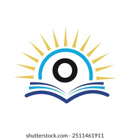 Initial sunrise Logo combine with letter O vector template