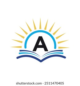 Initial Sunrise Logo kombinieren mit Buchstabe A Vektorvorlage