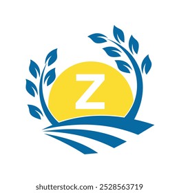 Initial Sunshine Farm Logo combine with letter Z vector template