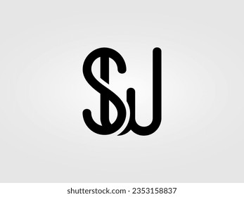 Initial SU,SW letter Logo Design vector Template. Monogram, lettermark SU,SW logo Design