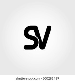 initial sv black business logo