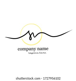 initial sv handwriting logo vector
