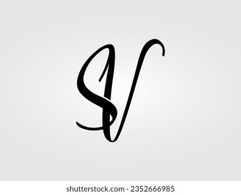 Initial SV letter Logo Design vector Template. Monogram, lettermark SV logo Design