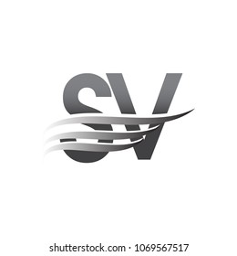 Initial SV wing logo, grey color vector logotype, logo for company name business and company identity.
