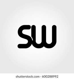 initial sw black business logo