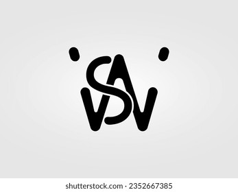 Plantilla vectorial de diseño de logotipo de letra SW inicial. Monograma, logotipo de SW de marca de lettermark Diseño