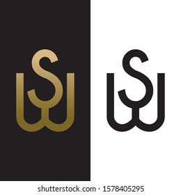 initial sw logo design icon LUXURY