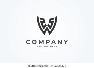 Logotipo inicial de SW o WSS, combinación de diseño de logotipo en monograma de las letras S M y V, plantilla de diseño de logotipo de vectores planos, ilustración vectorial