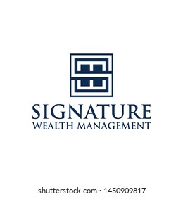 Initial SWM logo design template vintage simple