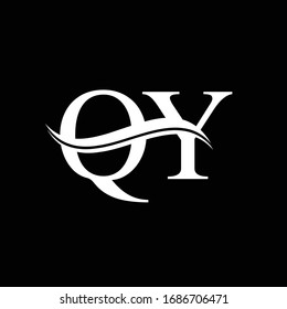 Initial Swoosh Letter QY Logo Design Vector Template. QY Business Letter Logo Design