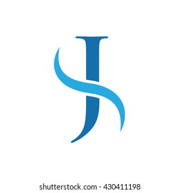 initial swoosh logo simple J