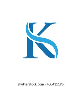 initial swoosh logo simple K