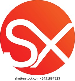 Diseño inicial del logotipo de las letras del SX de fondo del logotipo del color naranja. Imagen de Vector de Plantilla con logotipo XS. Icono SX monograma real empresa mejor Descarga sin identidades.