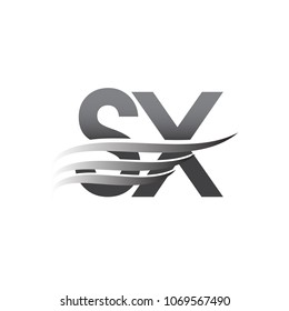 Initial SX wing logo, grey color vector logotype, logo for company name business and company identity.
