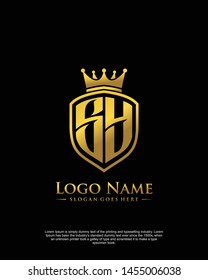 initial SY letter with shield style logo template vector