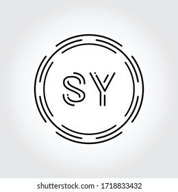Initial SY Logo Design Creative Typography Vector Template. Digital Abstract Letter SY Logo Vector Illustration