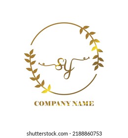 initial SY logo vector handwriting signature Elegant branding art
