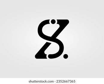 Plantilla vectorial de diseño de logotipo de letra SZ inicial. Diseño del logotipo de Monograma, marca de letra SZ