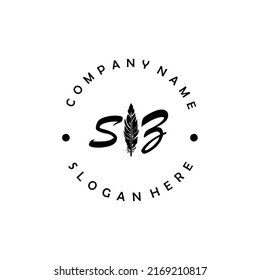 Ilustración del vector del logotipo de la letra SZ inicial