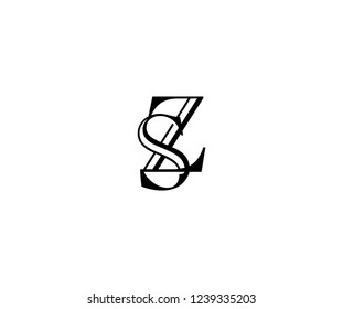 Initial SZ Linked Linear Minimalist Monogram Logotype
