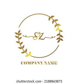 initial SZ logo vector handwriting signature Elegant branding art