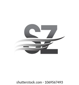 Initial SZ wing logo, grey color vector logotype, logo for company name business and company identity.

