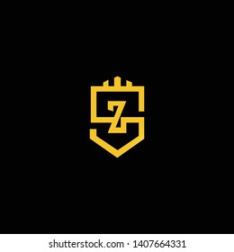 Initial SZ Z Home Logo design. Real estate business logo in black 