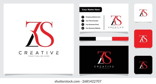 Plantilla inicial del Vector del diseño del logotipo de SZ o ZS