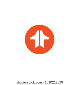 Initial T with building pillar column logo design