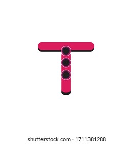 Diseño inicial de T con logotipo de círculo