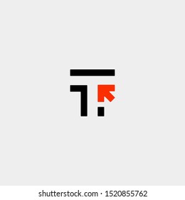 Initial T Click Pointer Logo Template Vector