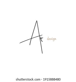 Initial A t concept design with elegant logo and beauty monogram 