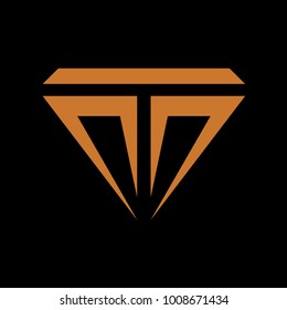 initial T diamond logo abstract vector