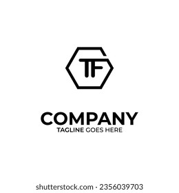 Initial T and F lettering logo design