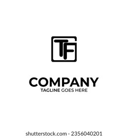 Initial T and F lettering logo design