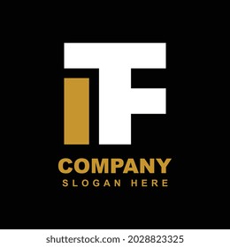 initial i t f , logo design template vector icon illustration