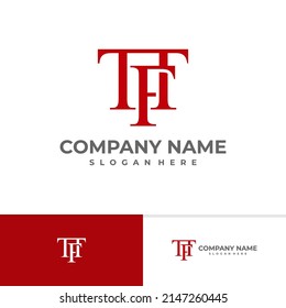 Plantilla vectorial de diseño del logotipo T F T inicial, conceptos de diseño del logotipo de Creative T