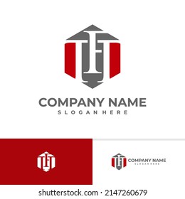 Initial T F T Logo Design Vektorvorlage, Creative T Logo Design Konzepte