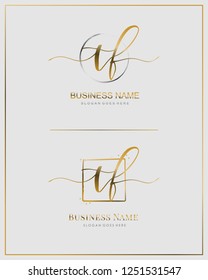 Initial T F TF handwriting logo vector. Letter handwritten logo template.