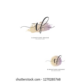 Initial T F TF handwriting logo vector. Letter handwritten logo template.