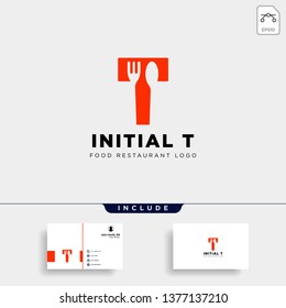 initial t food equipment simple logo template vector icon abstract