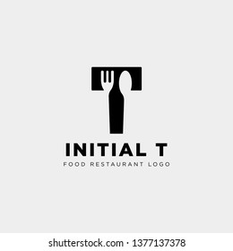 initial t food equipment simple logo template vector icon abstract