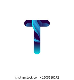 initial t futuristic gradient logo