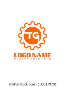 Initial T & G gear logo template vector
